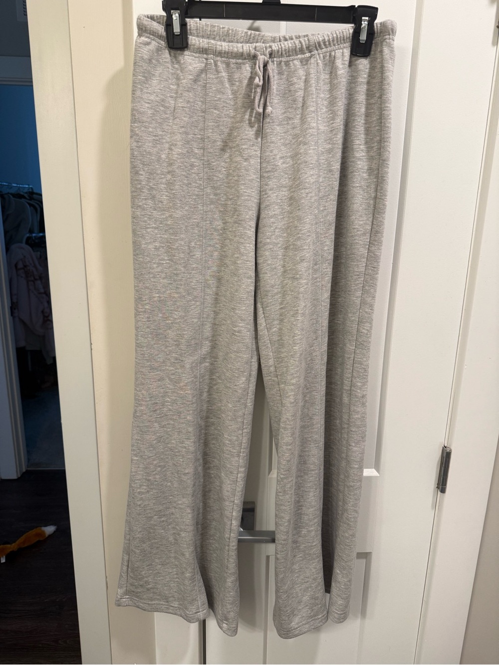 Women's Wide Leg Lounge Pants - Light Gray